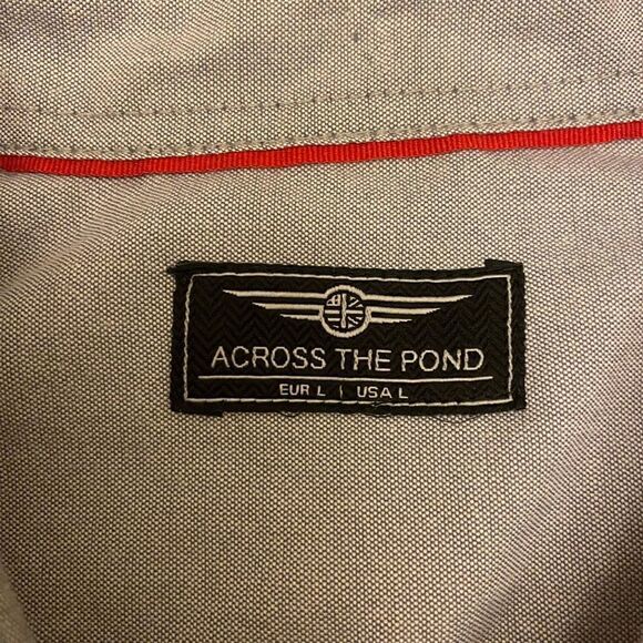 Across The Pond Gray and White‎ Striped Button Down Shirt Size L - Picture 10 of 13